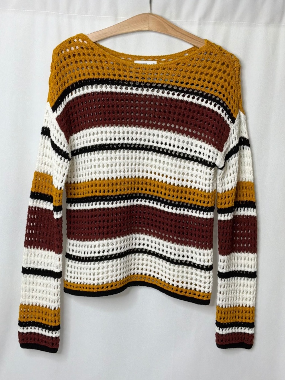 Nine West Women’s Multicolored Striped Knit Long Sleeve Sweater